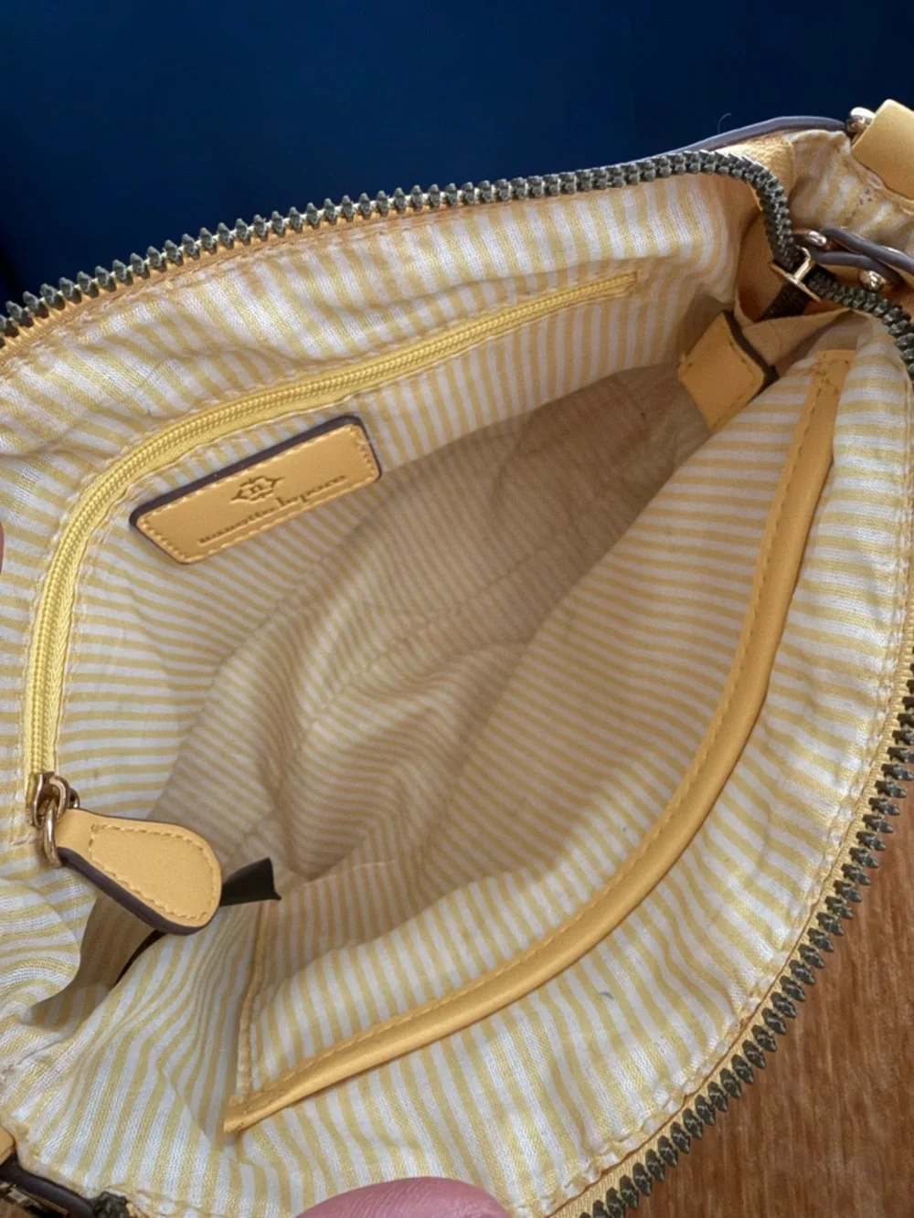 Nanette Lepore Woven Straw Crossbody with Yellow Trim